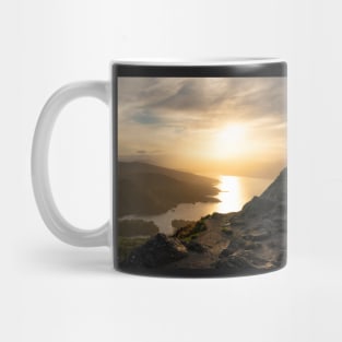 A hazy sunset over Loch Katrine Mug